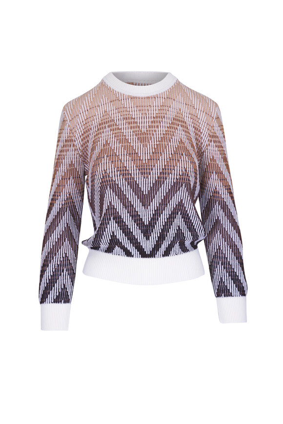 Missoni Beige Multicolor Chevron Wool & Cotton Sweater