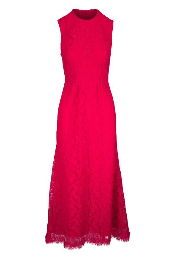 Lela Rose - Poppy Tulip Lace Seamed Dress