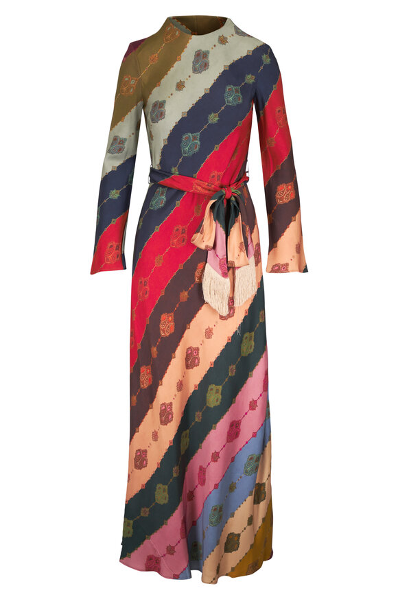 Zimmermann Ascent Multicolor Prism Stripe Bias Sheath Dress - view 1