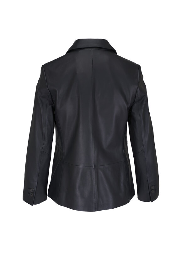 Vince - Black Leather Shrunken Blazer