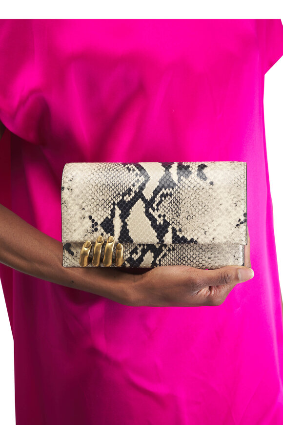 Khaite Embossed Leather Hand Clutch - view 2