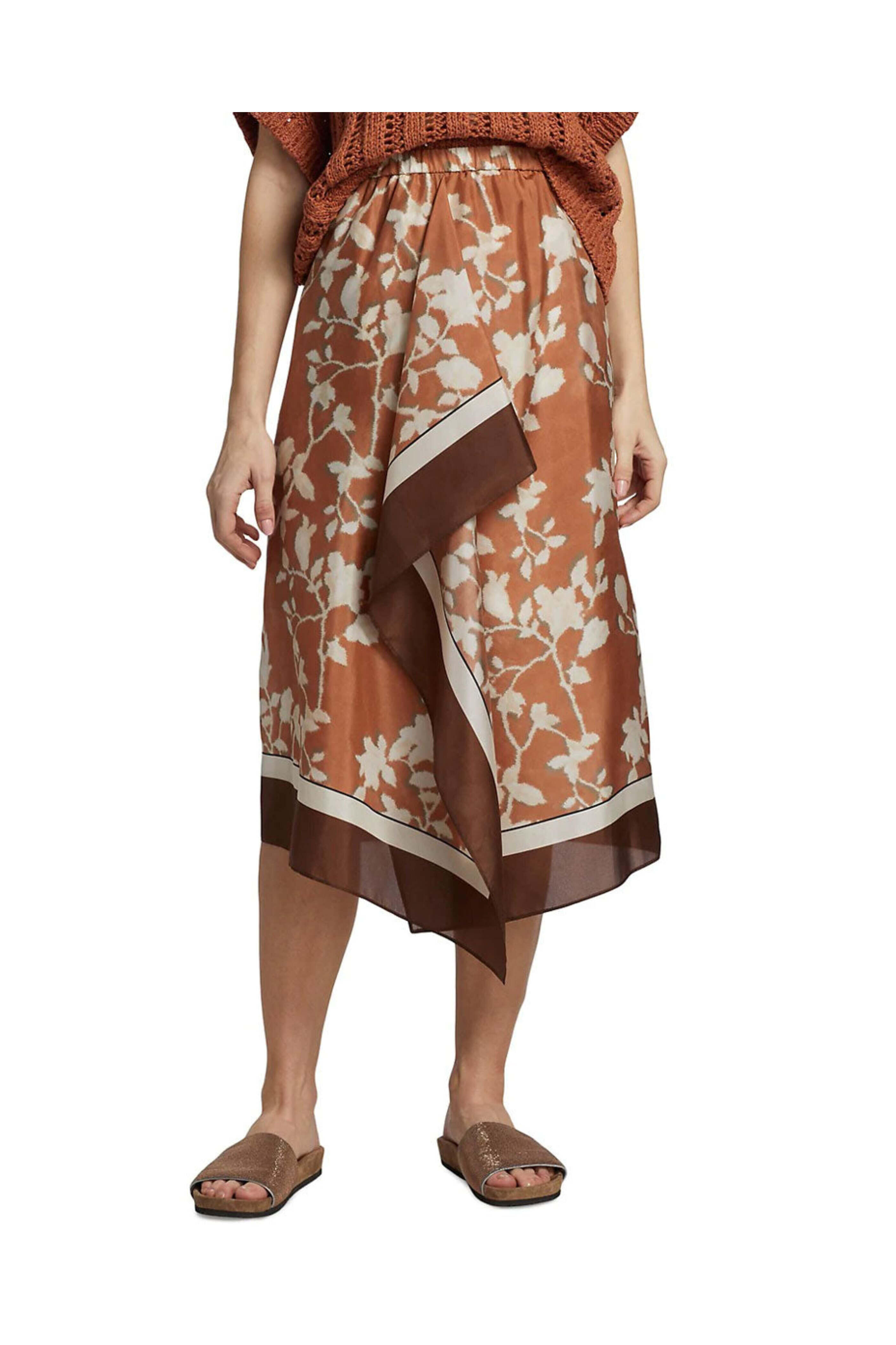 Brunello Cucinelli - Ginger Floral Printed Sarong Skirt