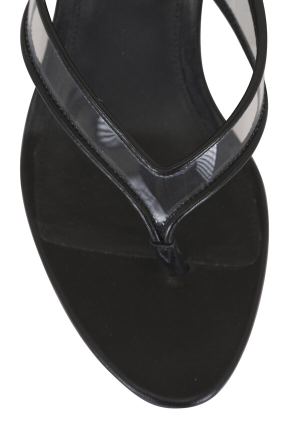 Veronica Beard Clea Clear & Black Leather Wedge Sandal, 50mm - view 5