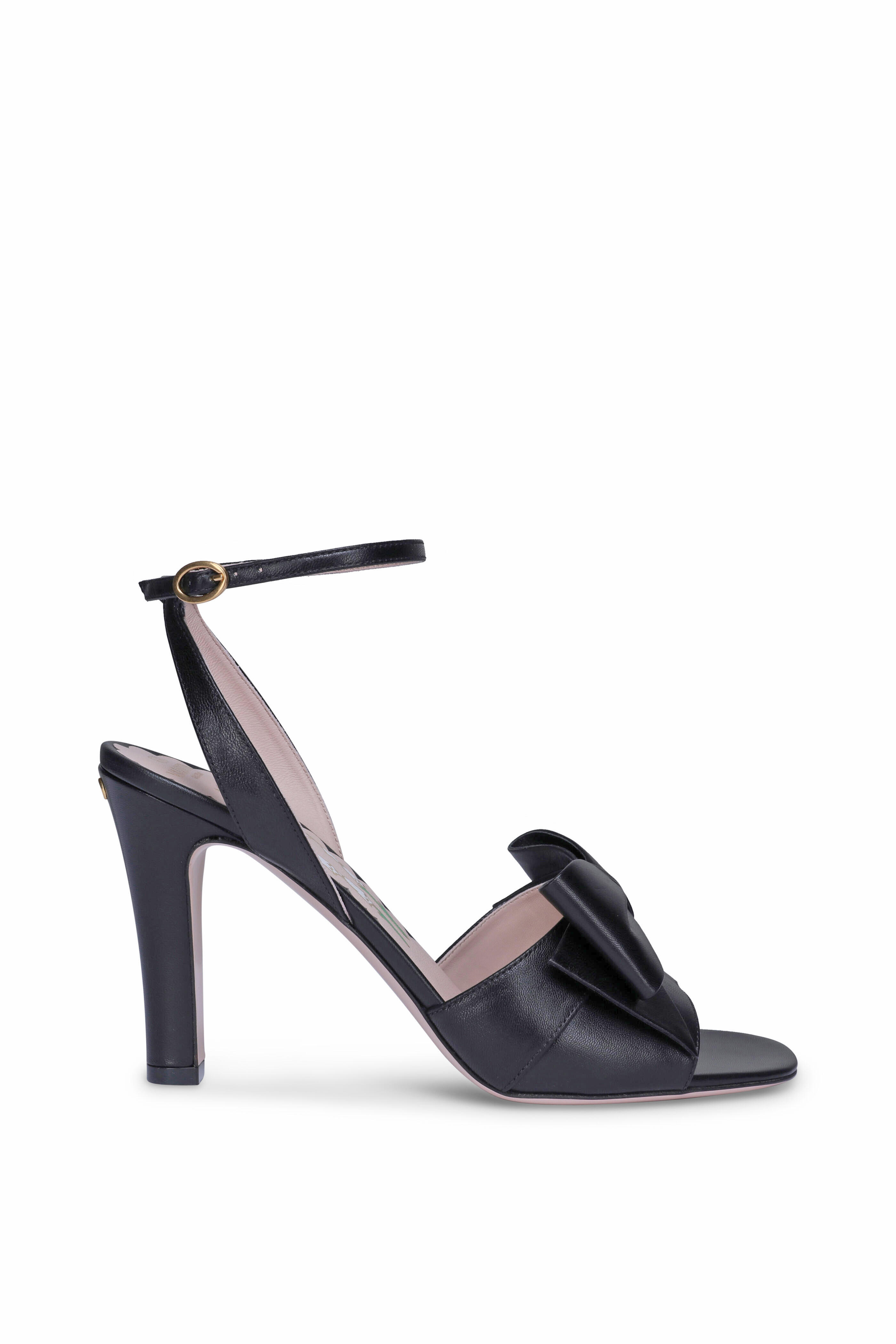 サンダル・ミュール Valentino Garavani Bowow Sandal Bowow Platform Sandal In Moiré Fabric With Crystals 115mm