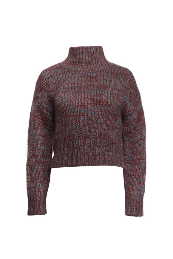 Sablyn Darcey Mahogany Cropped Slouchy Turtleneck