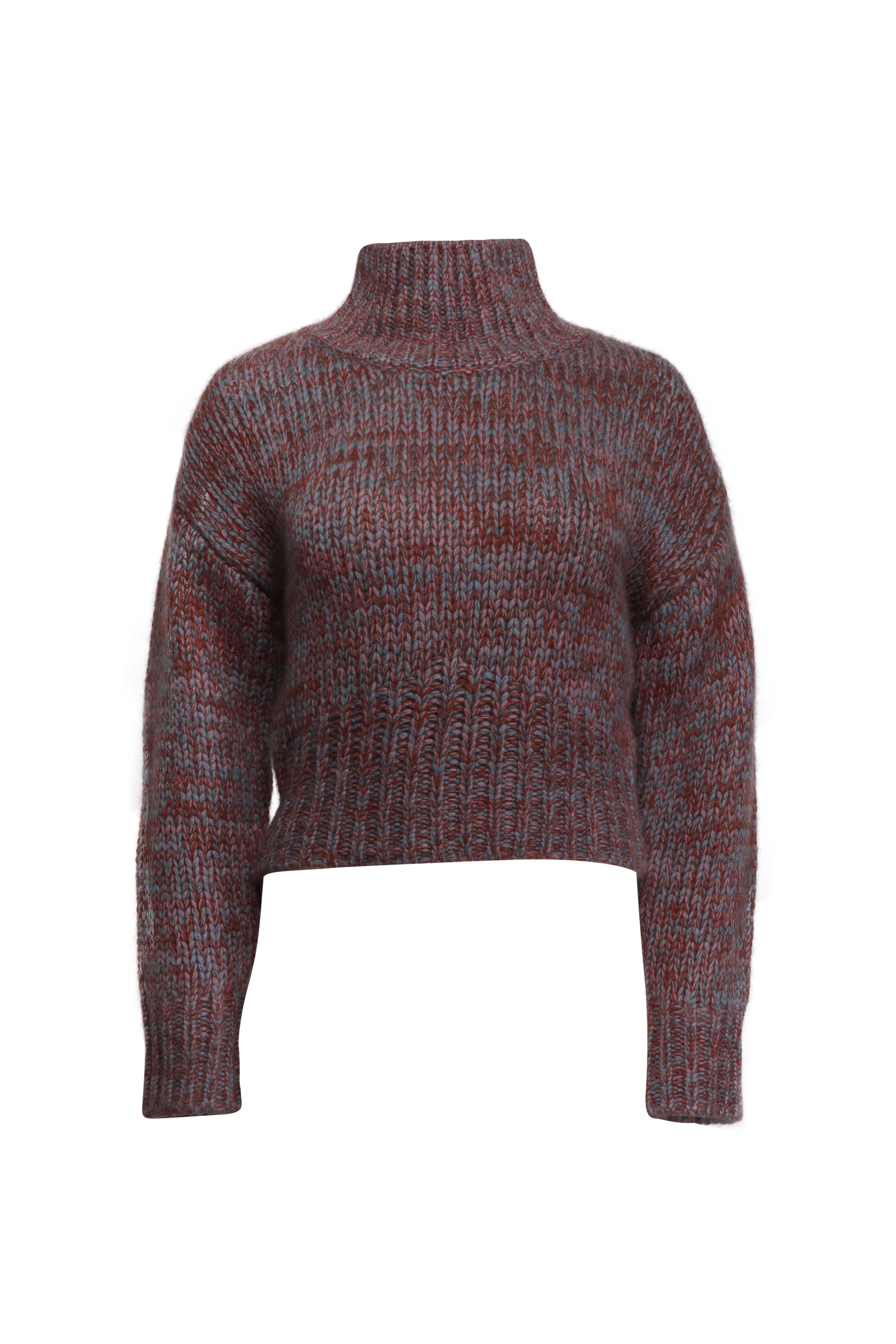Sablyn - Darcey Mahogany Cropped Slouchy Turtleneck