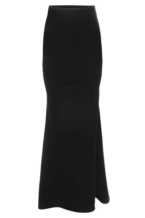 Carolina Herrera Black Velvet Trumpet Skirt - view 1