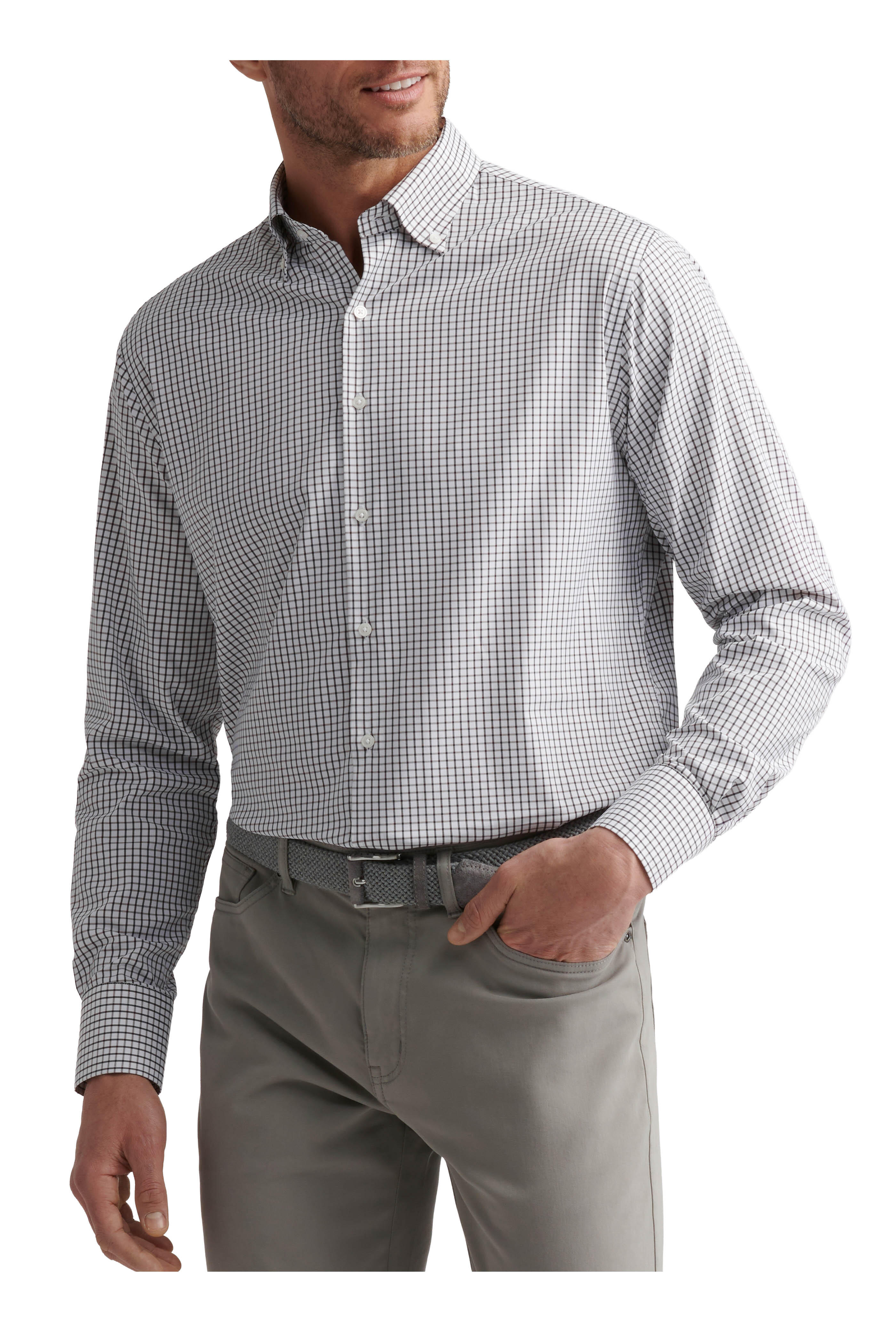 Peter Millar - Hanford Black Plaid Twill Sport Shirt