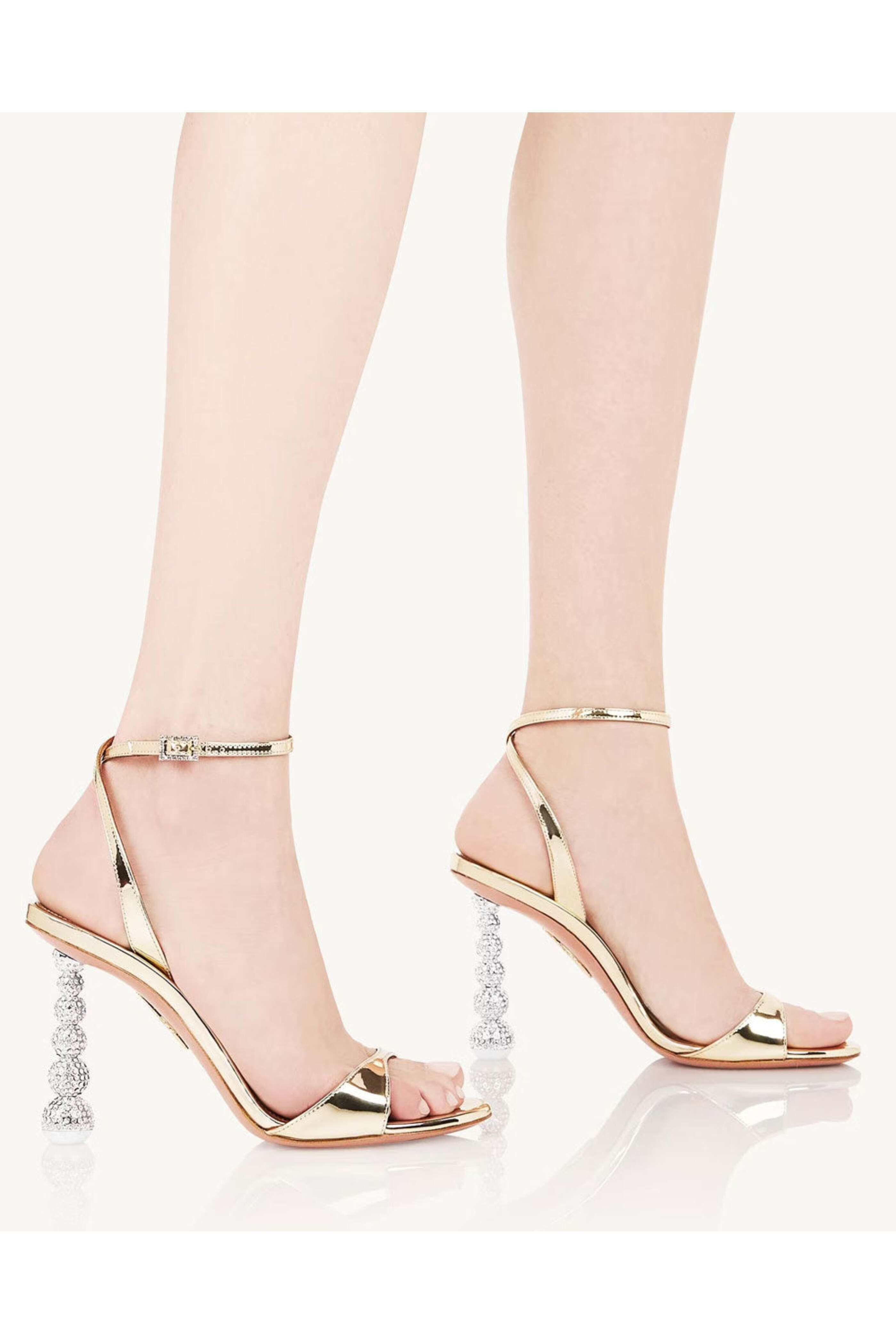 ✨未使用✨AQUAZZURA　スウェードハイヒール　ベージュ　37　イタリア製 Aquazzura Gatsby Crystal-Embellished Slingback pumps size 35