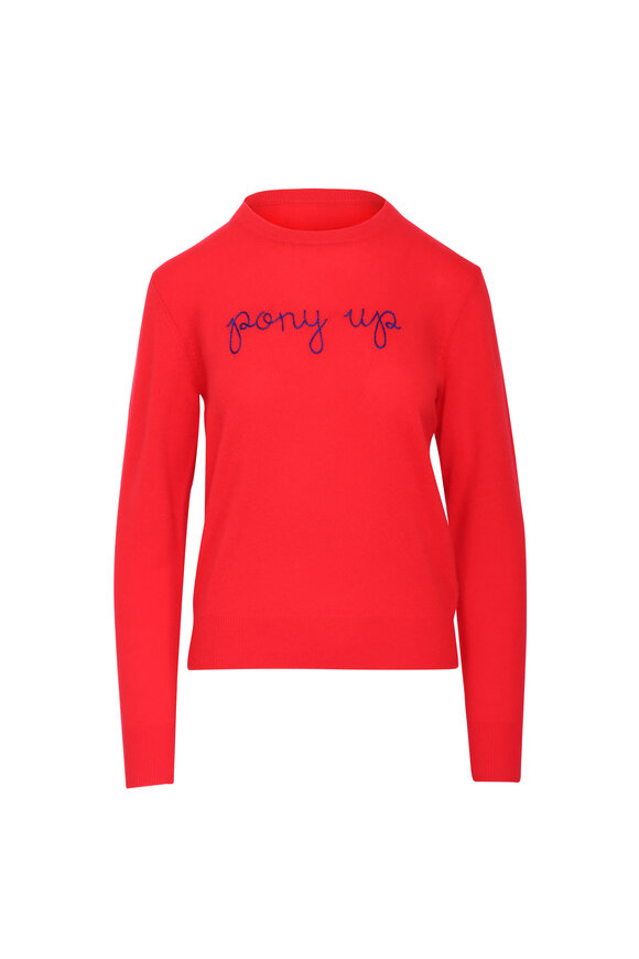 Lingua Franca Pony Up Red Crewneck Sweater