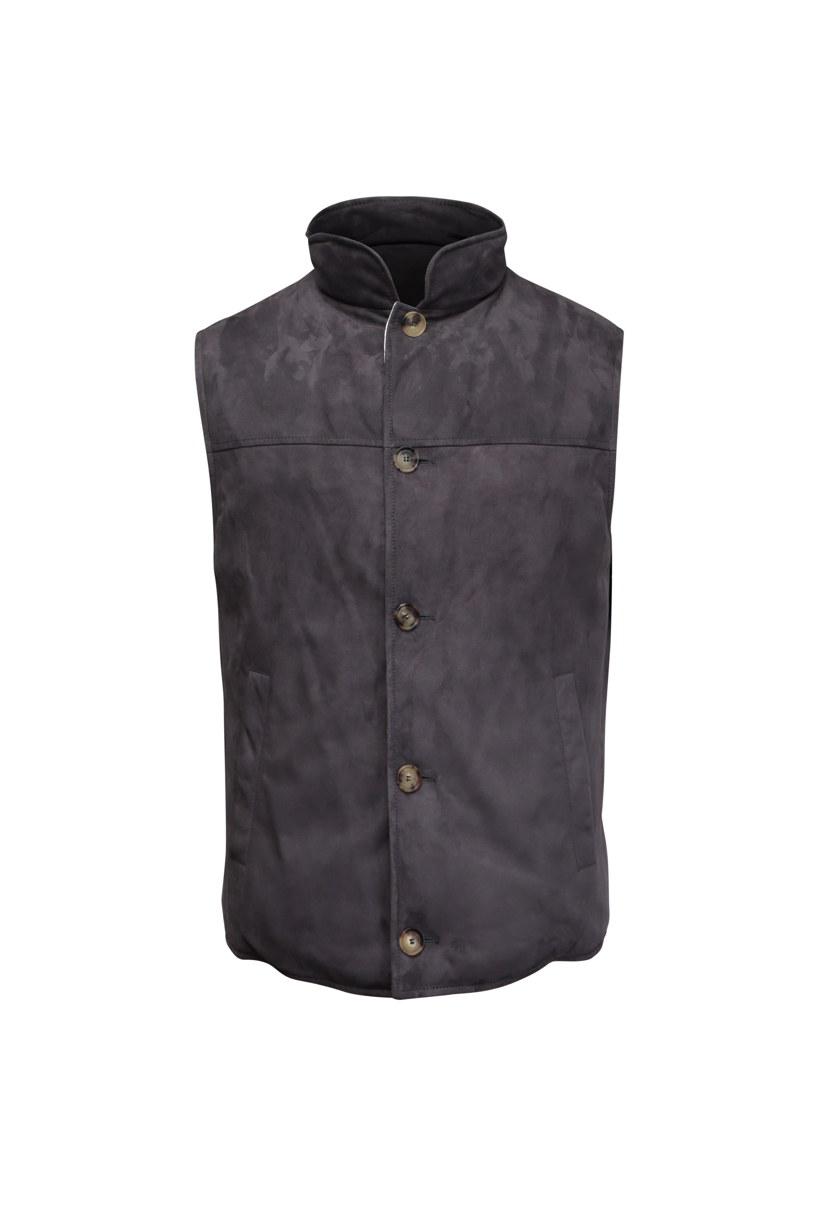 Brunello Cucinelli - Slate Padded Leather Vest