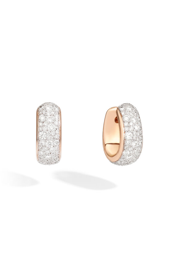 Pomellato - Iconica White Diamond Huggie Hoop Earrings