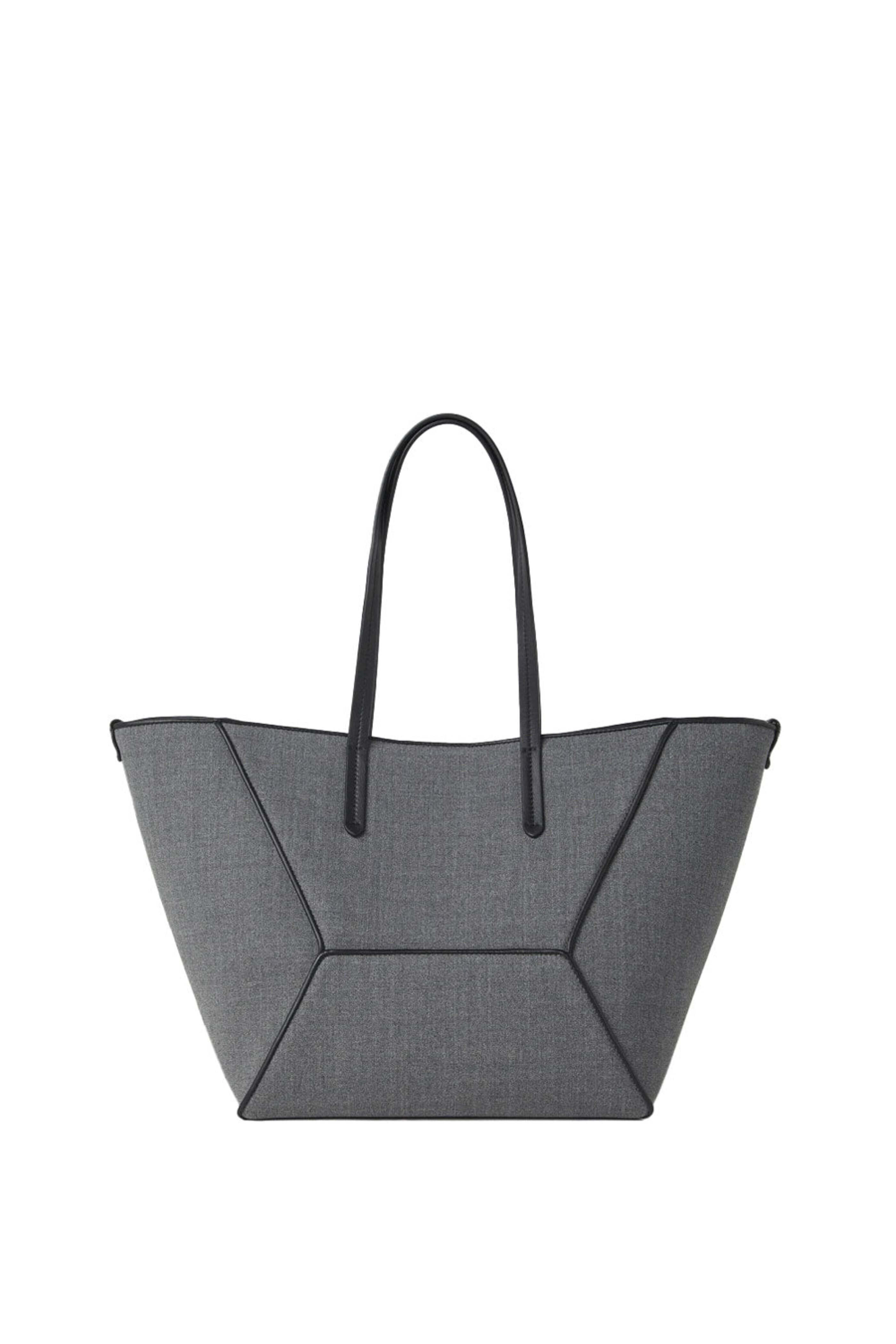 Brunello Cucinelli - Medium Wool Canvas Shopper Tote in Medium Grey