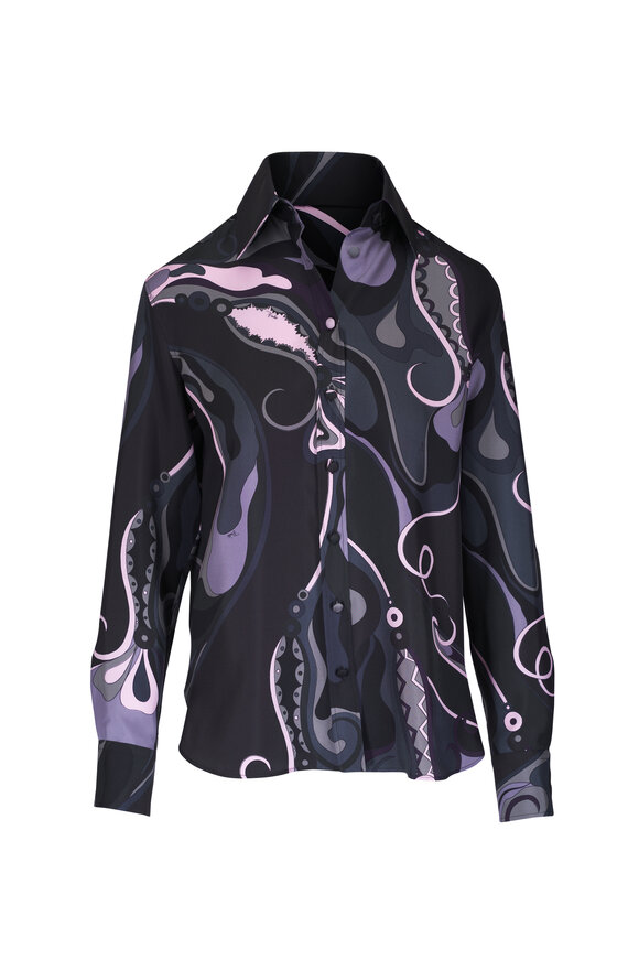 Pucci Black Silk Twill Shirt