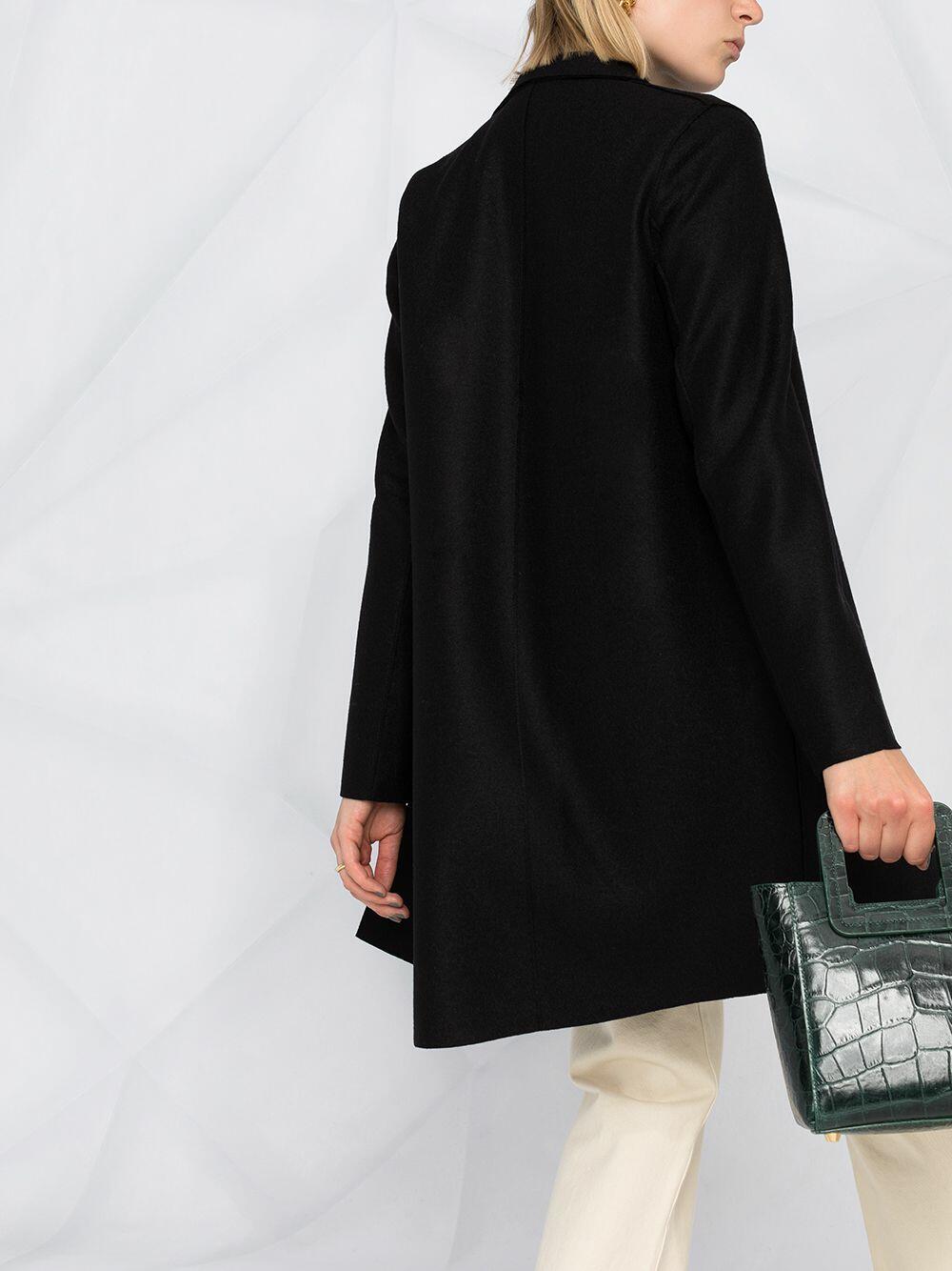 Harris Wharf - Black Pressed Wool Cocoon Coat