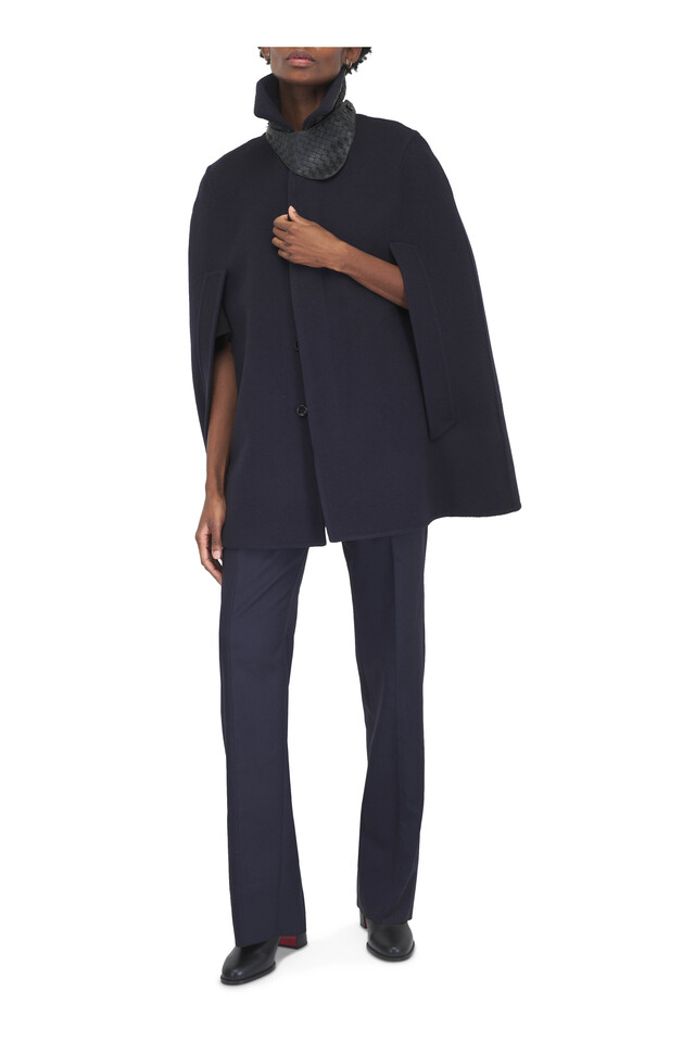 Designer outfit featuring Ira Black Leather Short Boot, 55mm, Midnight Wool Grain De Poudre Pant and 1 other piece
