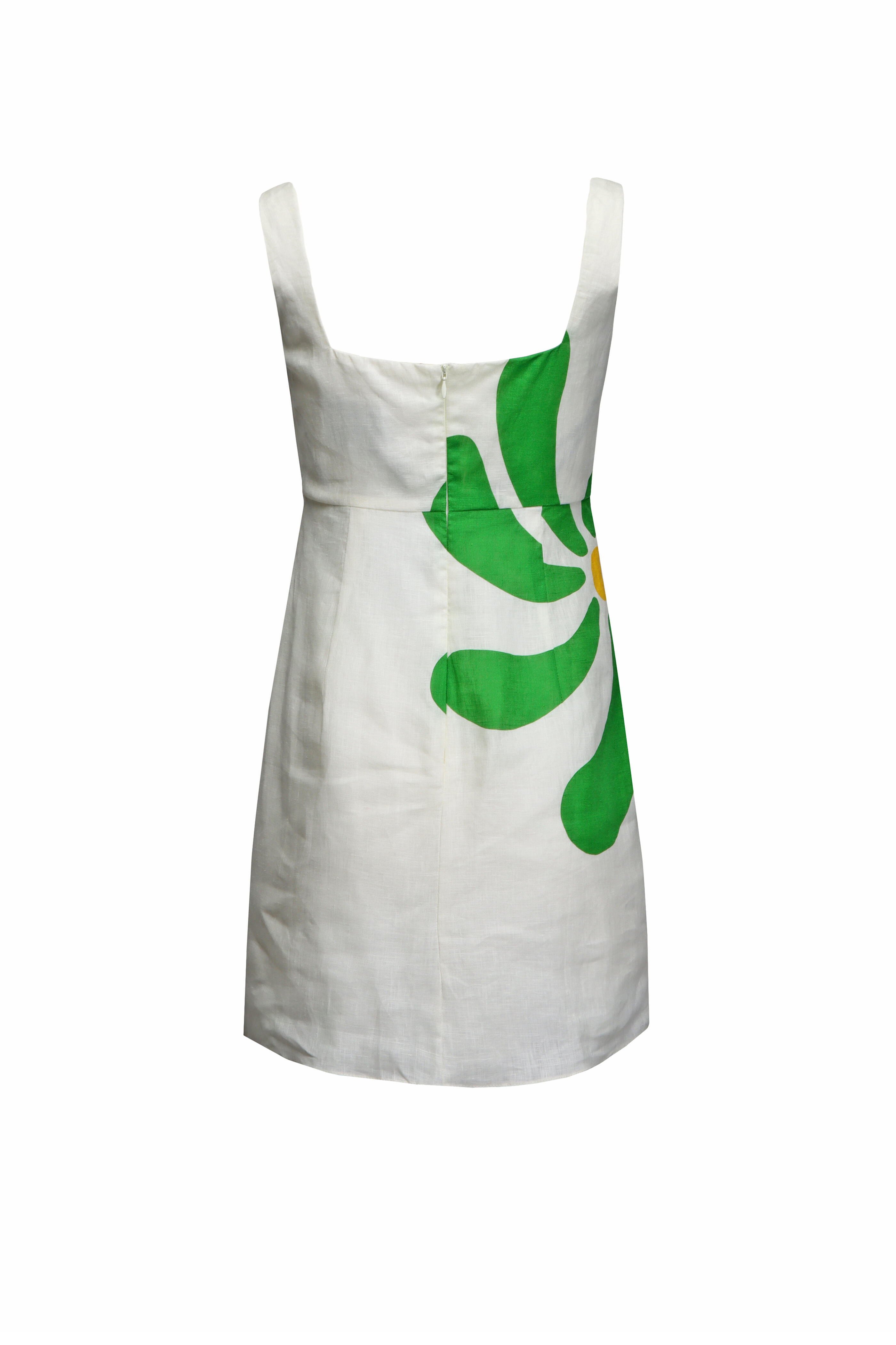 Cala De La Cruz - Parker White & Green Daisy Mini Dress