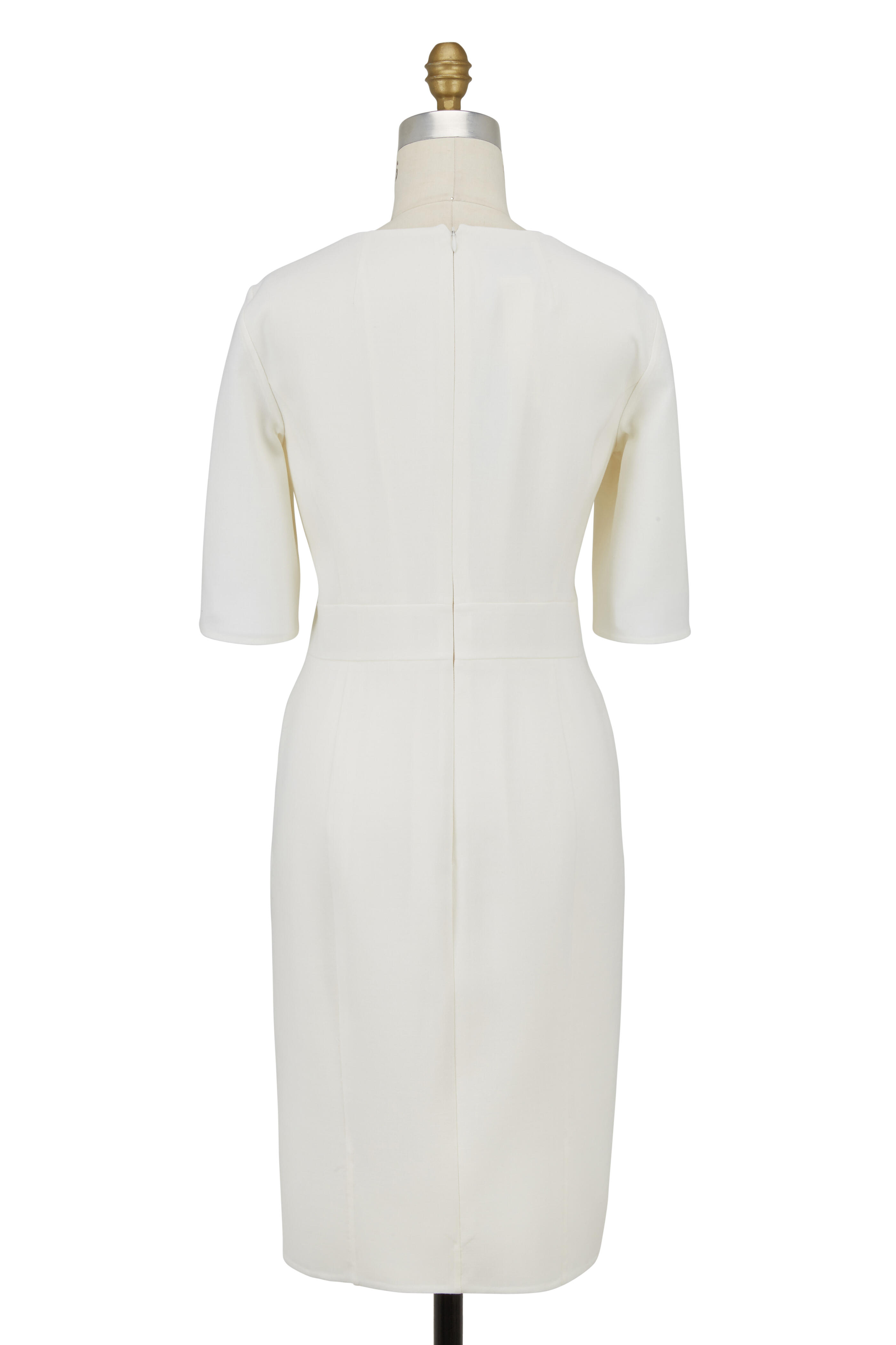 Akris - Off-White Wool Elbow Sleeve Dress