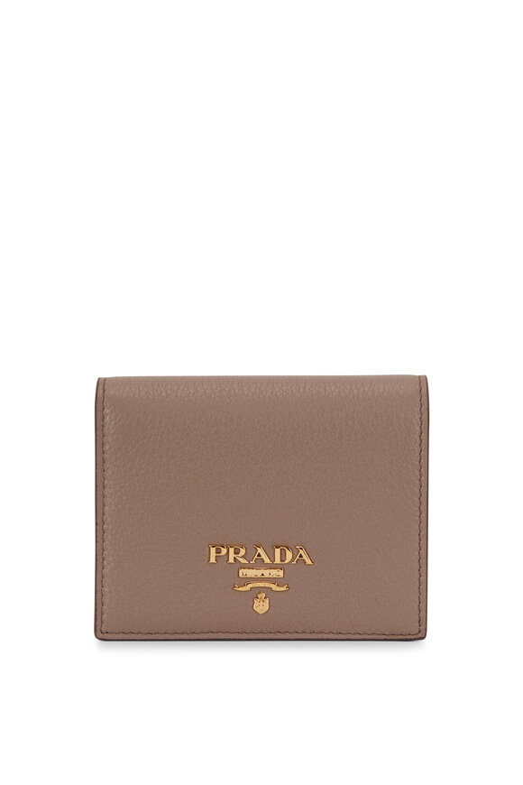 Prada - Grey & Pink Fold Over Wallet 