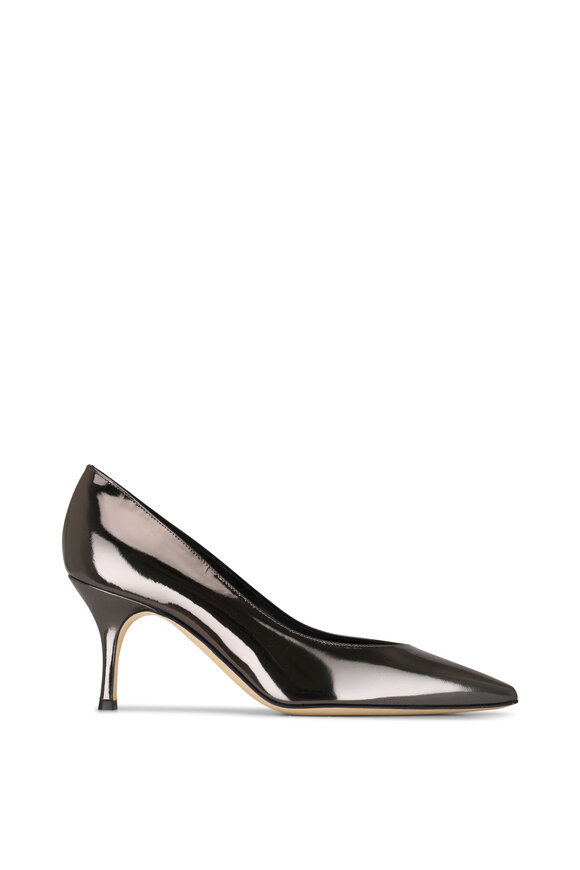 Manolo Blahnik - Kietta Graphite Leather Stiletto Pump, 70mm