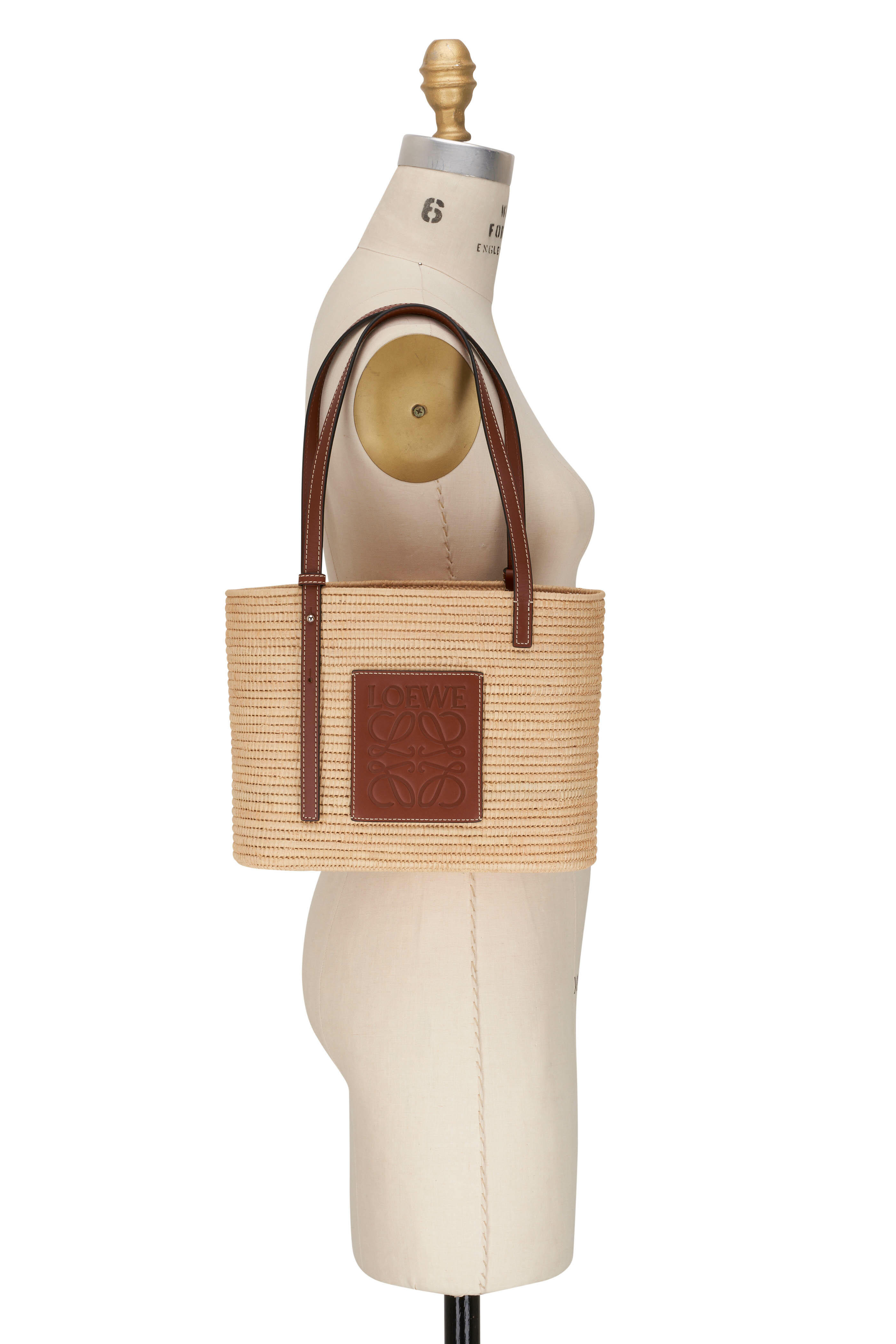 Loewe, Bags, Loewe Loewe Raffia Pochette Shoulder Bag 3297w0 Calfskin  Basket Natural T