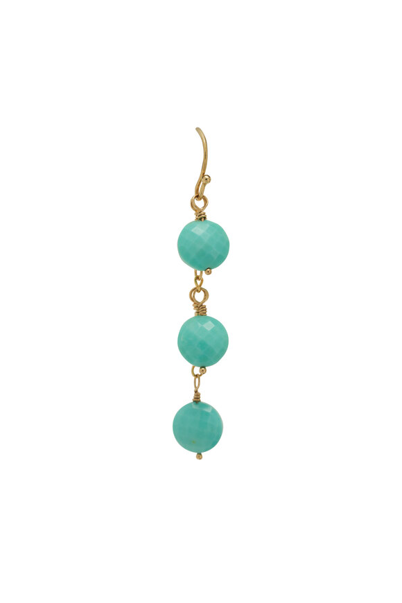 Cristina V. - Faceted Circle Turquoise Link Earrings