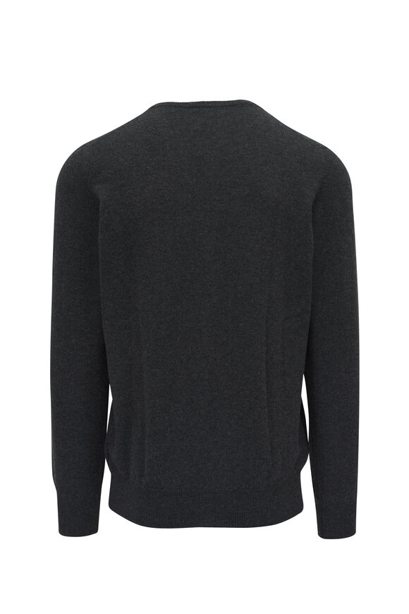 Fratelli Piacenza - Alashan Charcoal Gray Cashmere V-Neck Sweater