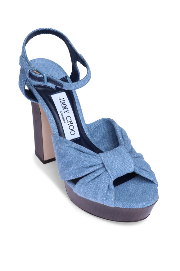 Jimmy Choo★LARK100アンクルストラップ スタッズ ブーティLINEN Jimmy Choo☆LARK100アンクルストラップ スタッズ ブーティLINEN