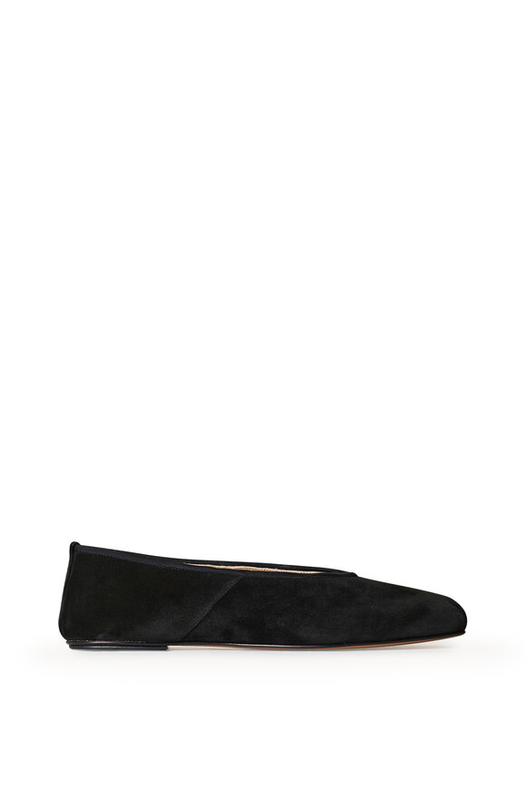 The Row - Ballet Black Suede Flat