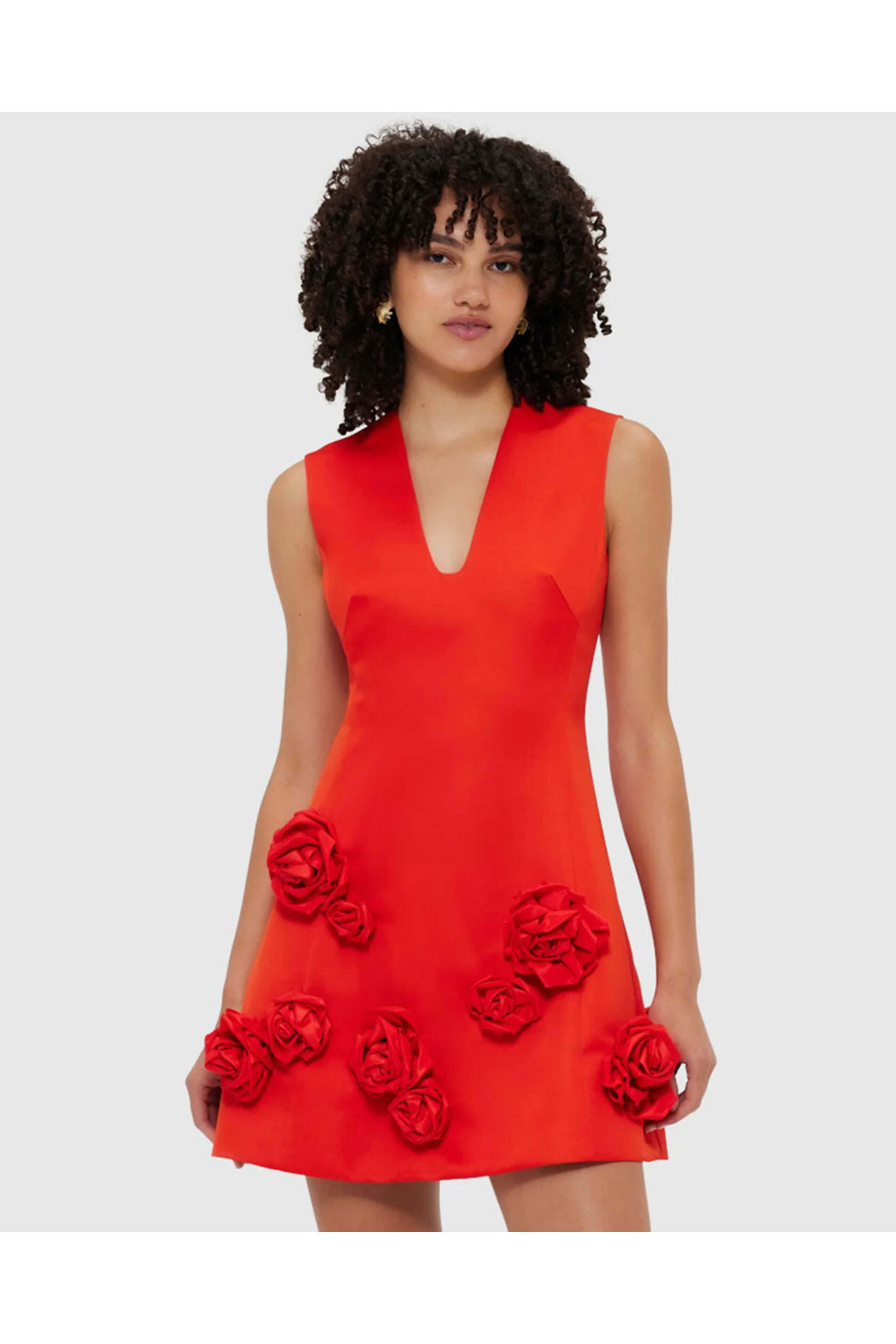 Leo Lin - Scarlet Briana V-neck Mini Dress