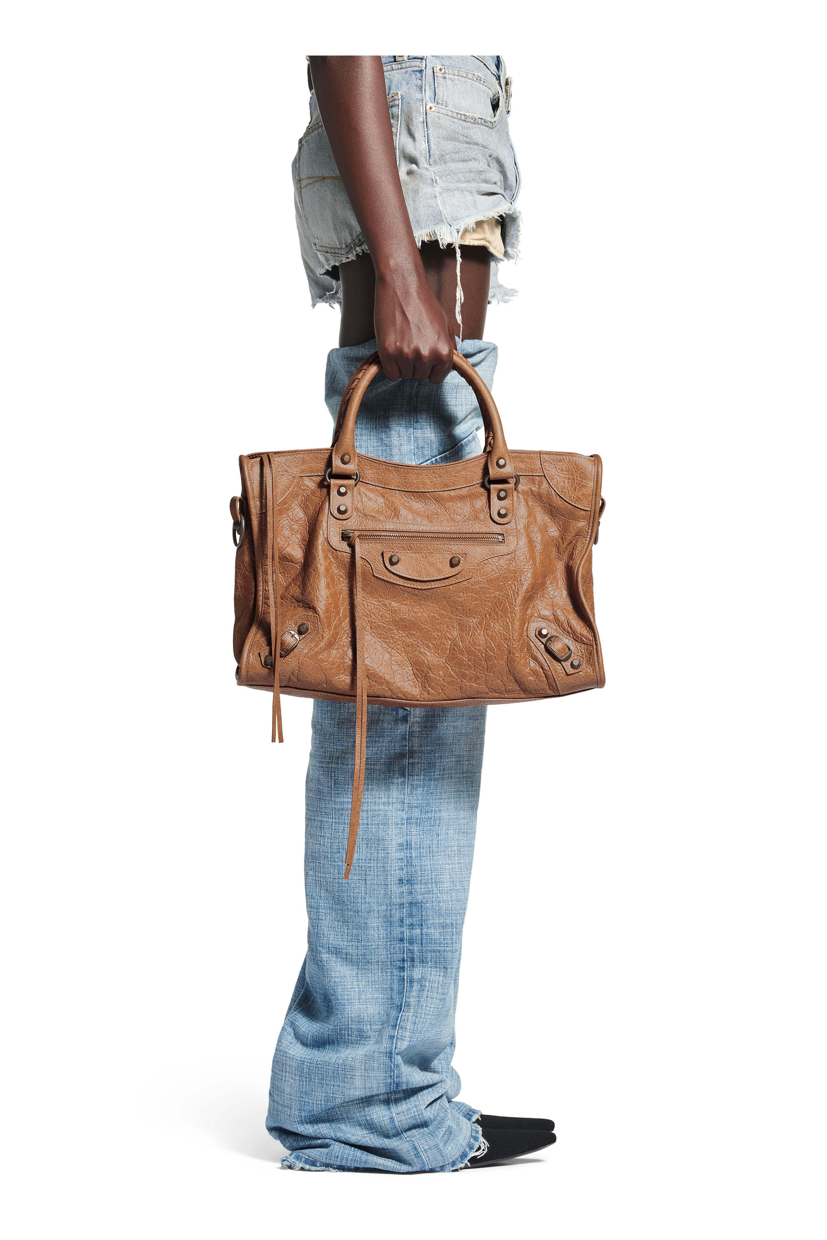 Balenciaga - Medium Le City Camel Leather Top Handle Bag