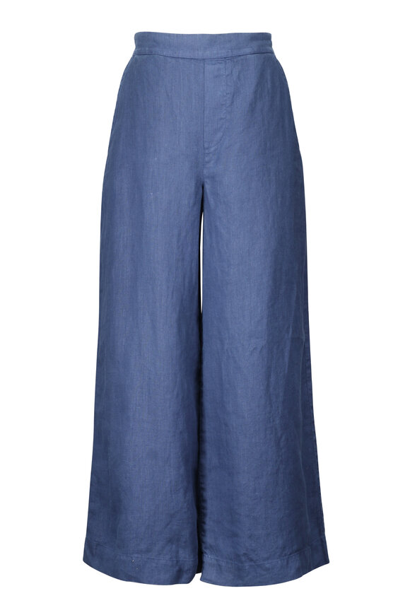 Frank & Eileen Maisie Navy Wide Leg Pull-On Pant