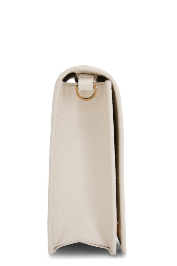 Prada - White Saffiano Leather Mini Shoulder Bag