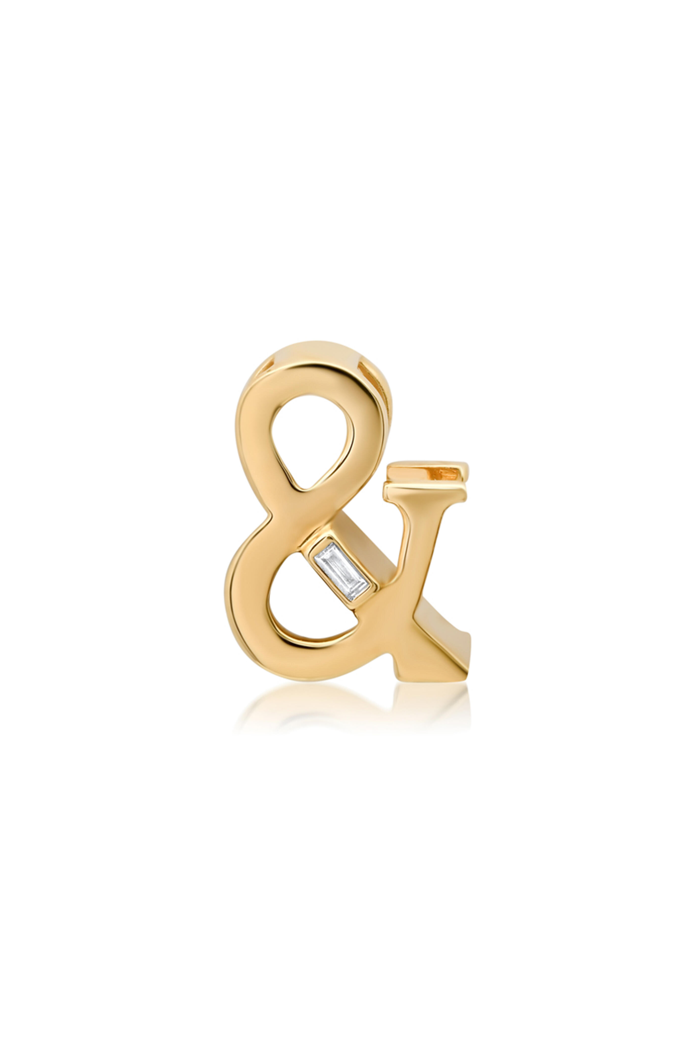 Helena Rose - 14k Yellow Gold Slide-On Ampersand with Baguette