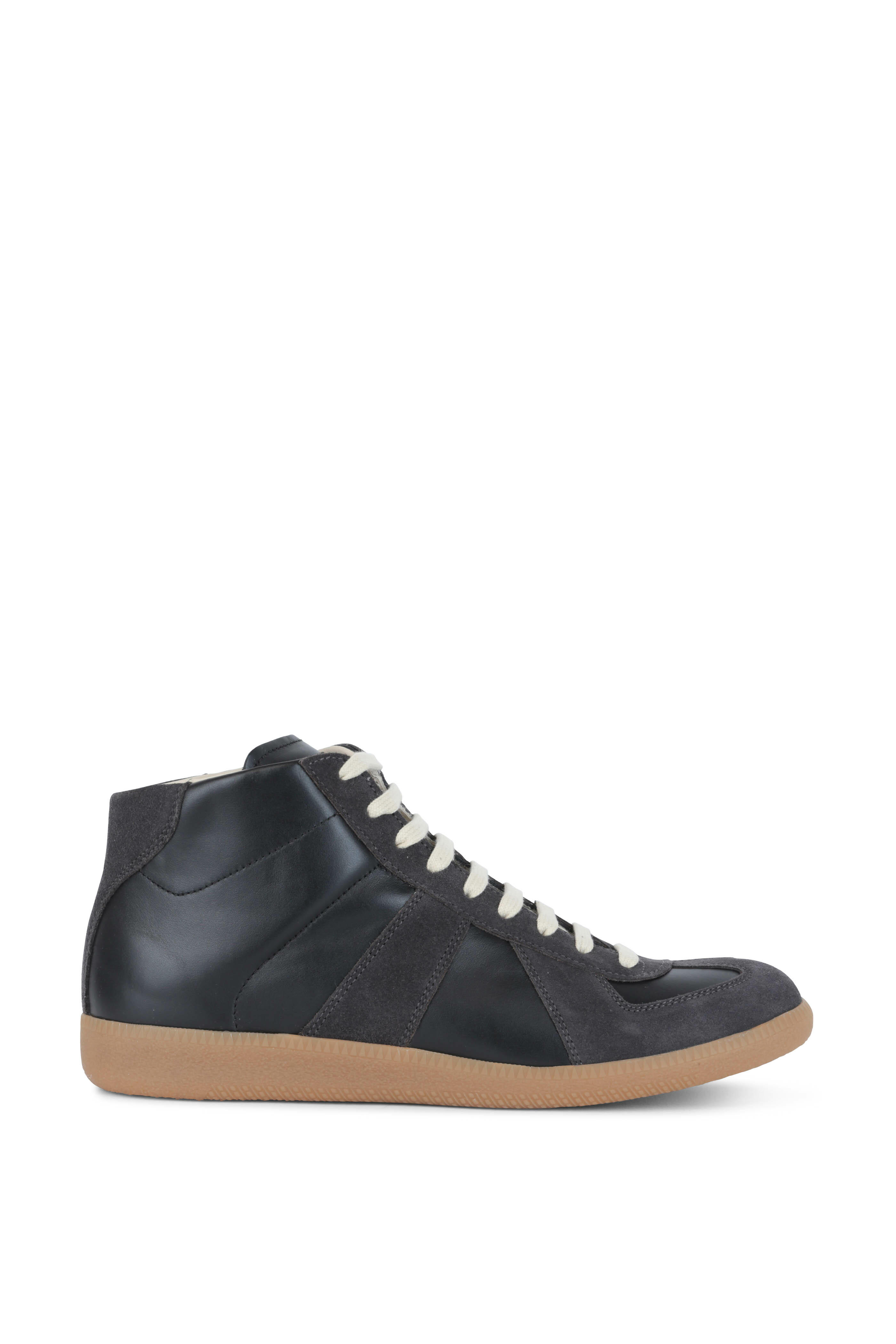 Maison Margiela - Black Leather & Suede High Top Sneaker