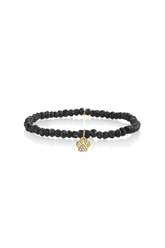 Sydney Evan 14k Yellow Gold Small Paw Beaded Bracelet - view 1