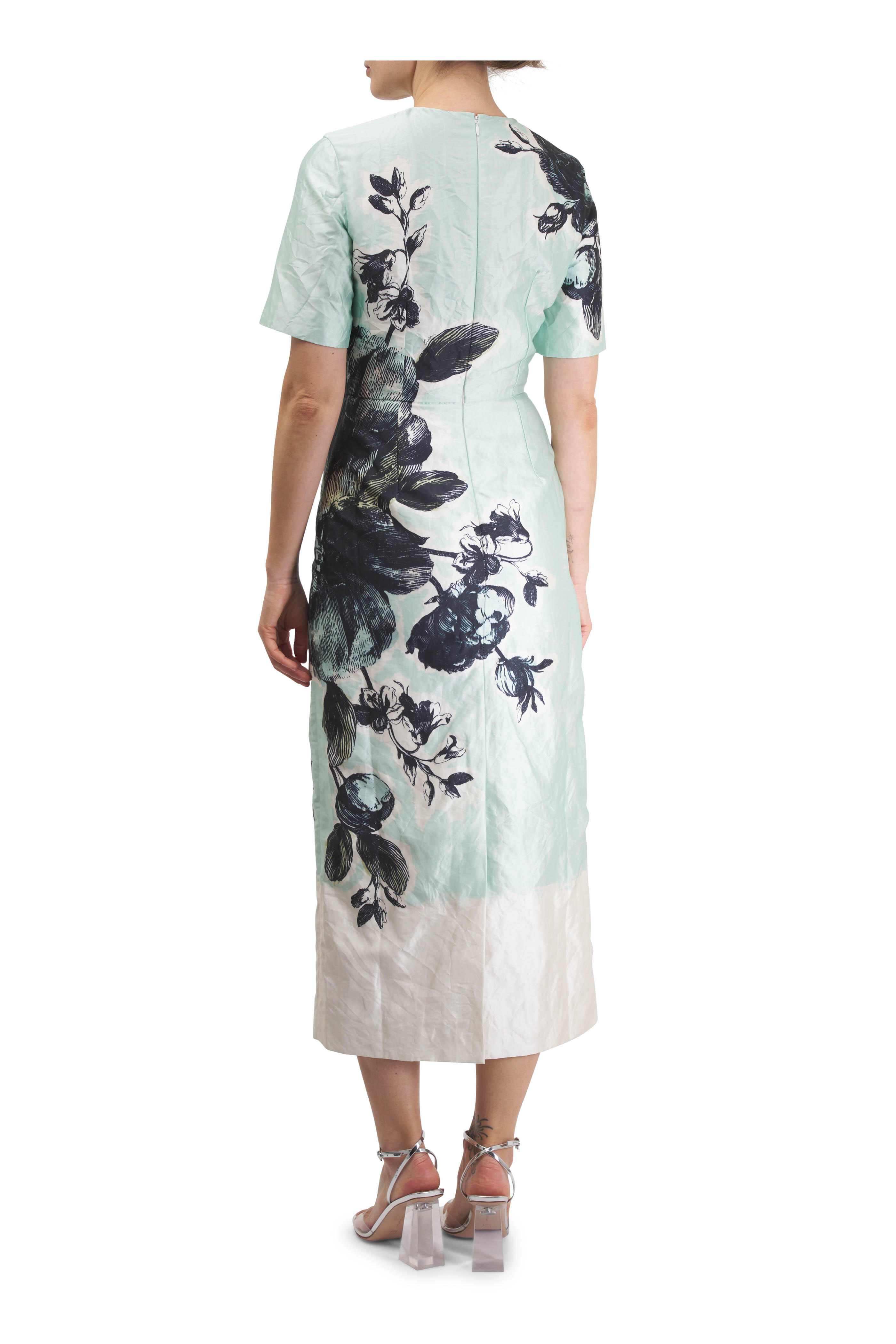 Erdem - Violetta Duck Egg Green Midi Dress