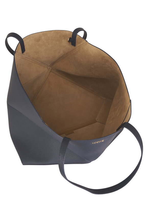 Loewe Large Horizontal Puzzle Fold Deep Navy Tote - view 4