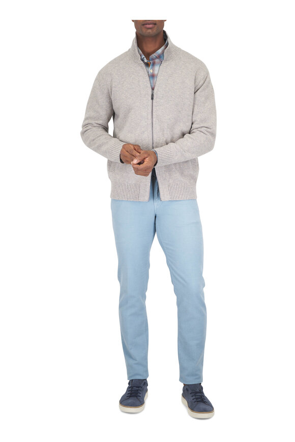 Maurizio Baldassari Tan Winter Mouline Zip Cardigan - view 2