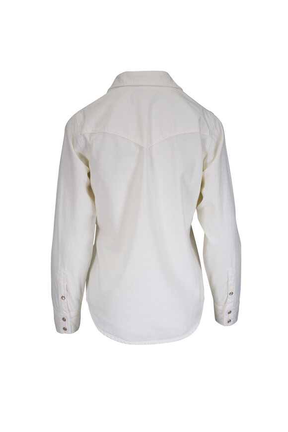 Nili Lotan Travis Light Cream Cotton Blouse - view 2
