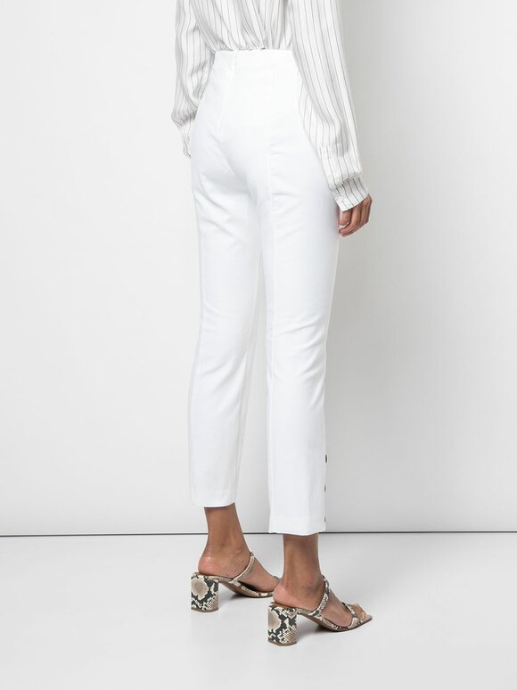 Rag & Bone - Simone White Stretch Cotton Ankle-Snap Pant