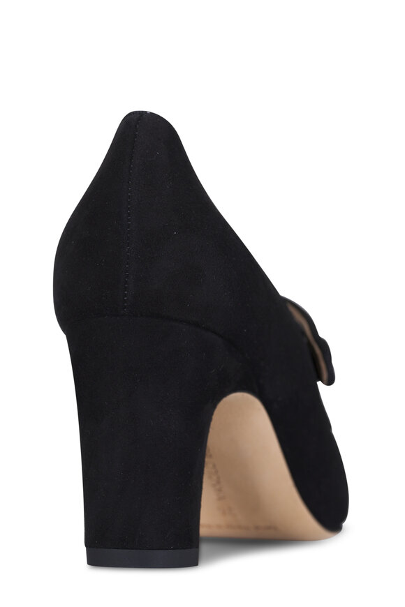 Manolo Blahnik Campariba Black Suede Buckle Pump, 70mm - view 4