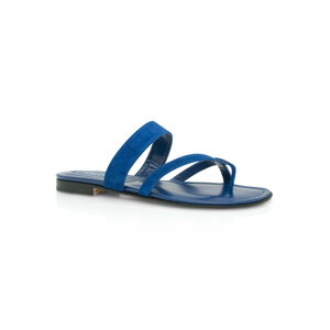 Manolo Blahnik - Susa Suede Sandals in Blue | Mitchell Stores