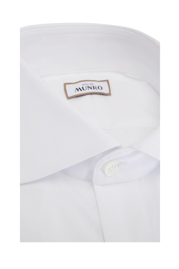 Atelier Munro - White Fine Twill Easy Care Dress Shirt