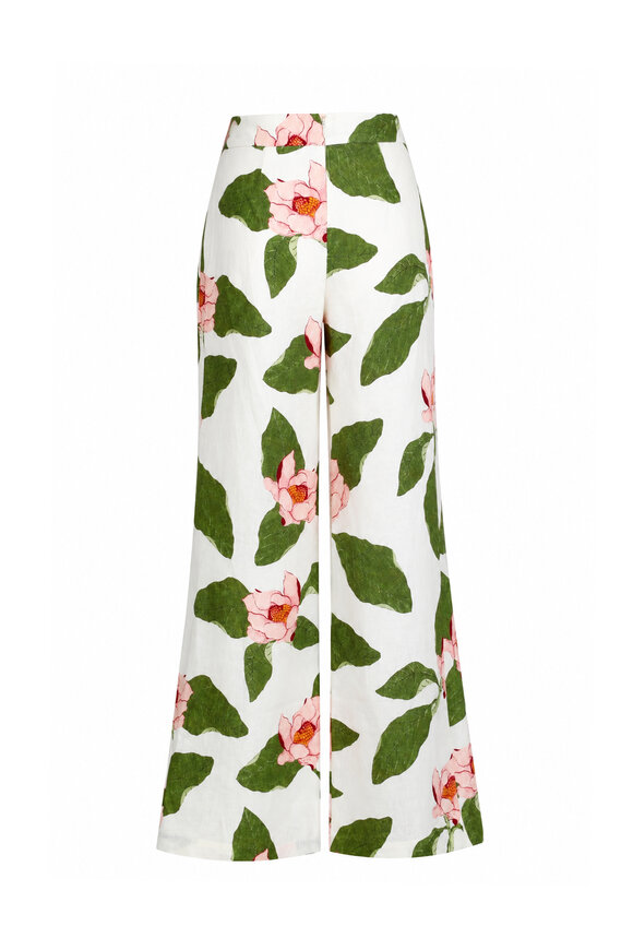 Cara Cara Lotus Ivory Sunflower Linen Pant - view 2