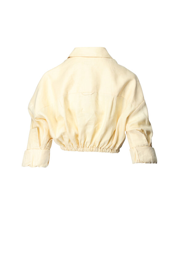Staud Lisa Butter Linen Tie Top - view 2