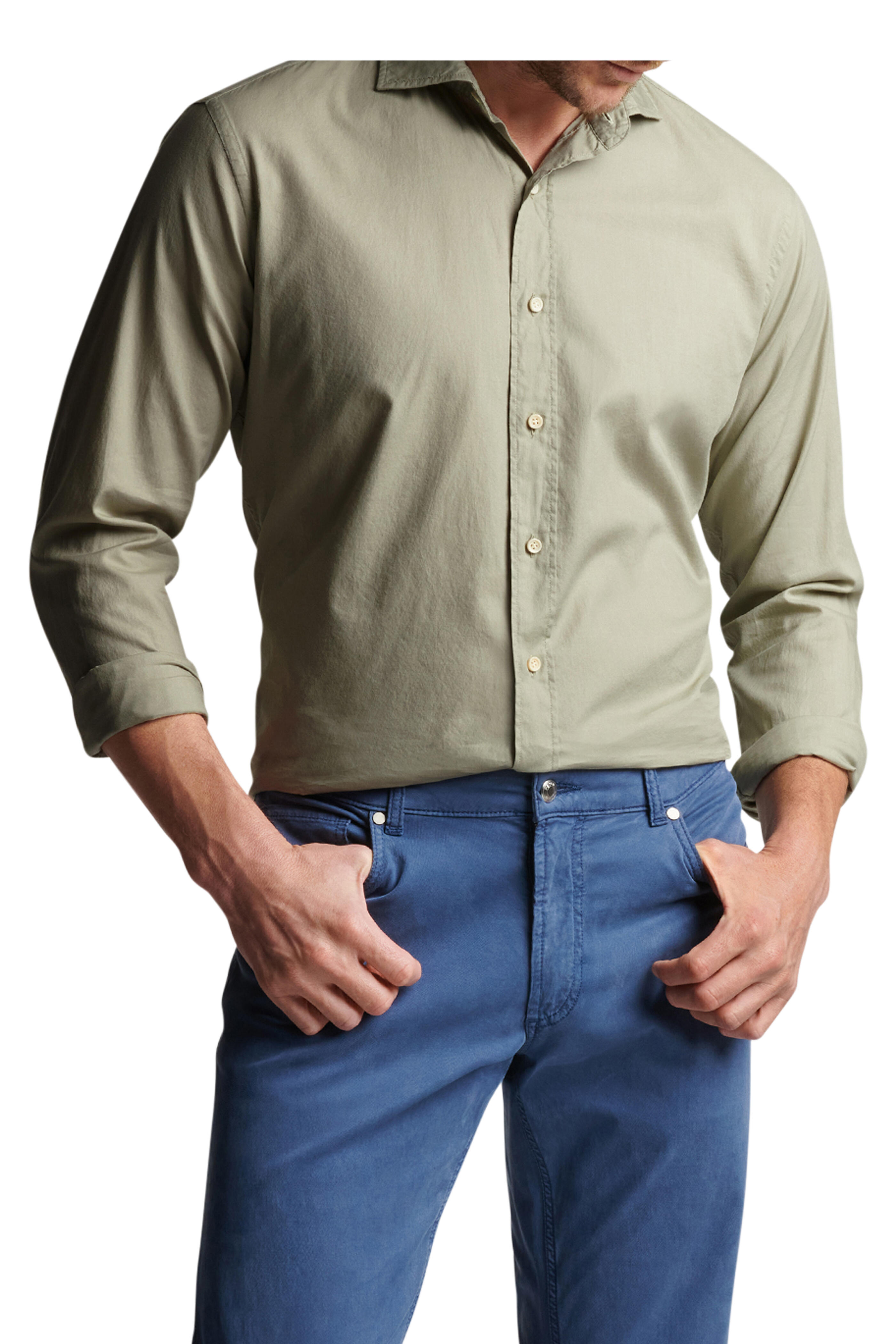 Peter Millar - Sojourn Herb Green Garment-Dyed Cotton Sport Shirt