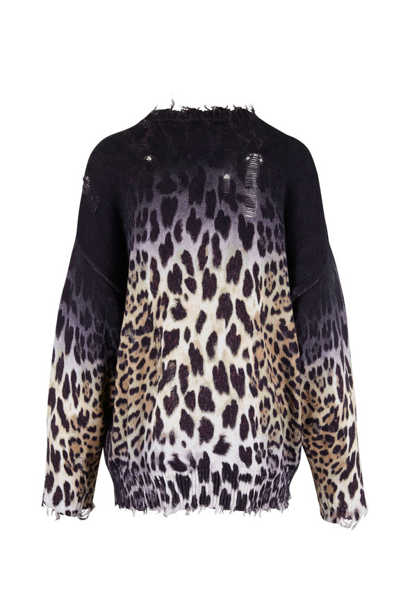 R ウールレター R13 - Faded Leopard Oversized Sweater | Mitchell Stores