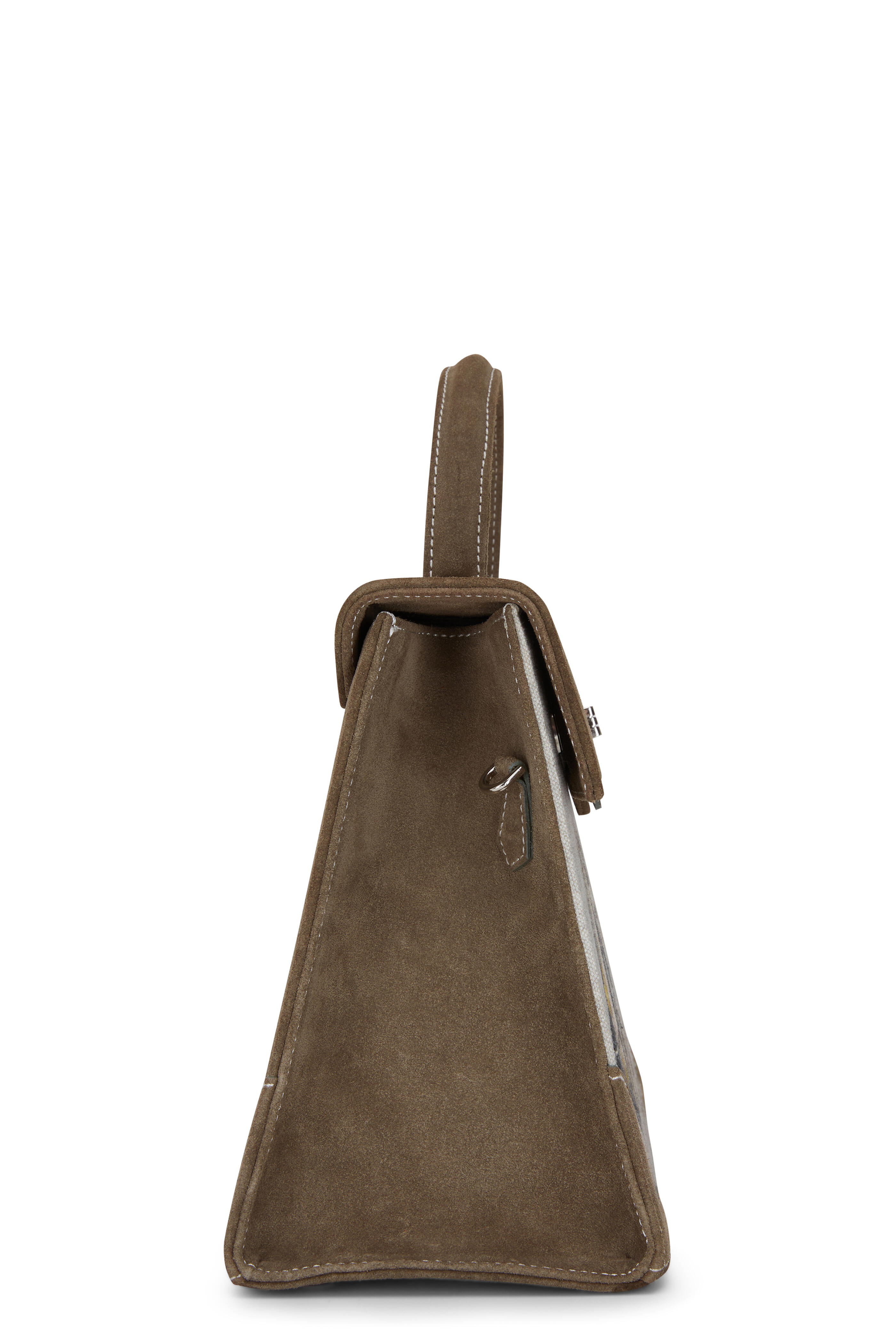Marquise Paris - Lumière Khaki Suede Equestrian Shoulder Bag