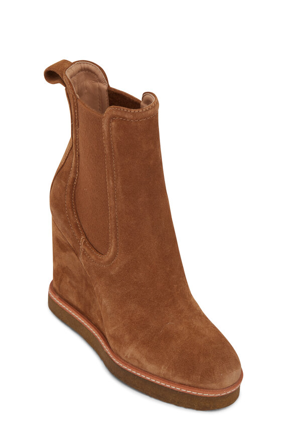 Veronica Beard - Aari Hazelwood Suede Wedge  Short Boot